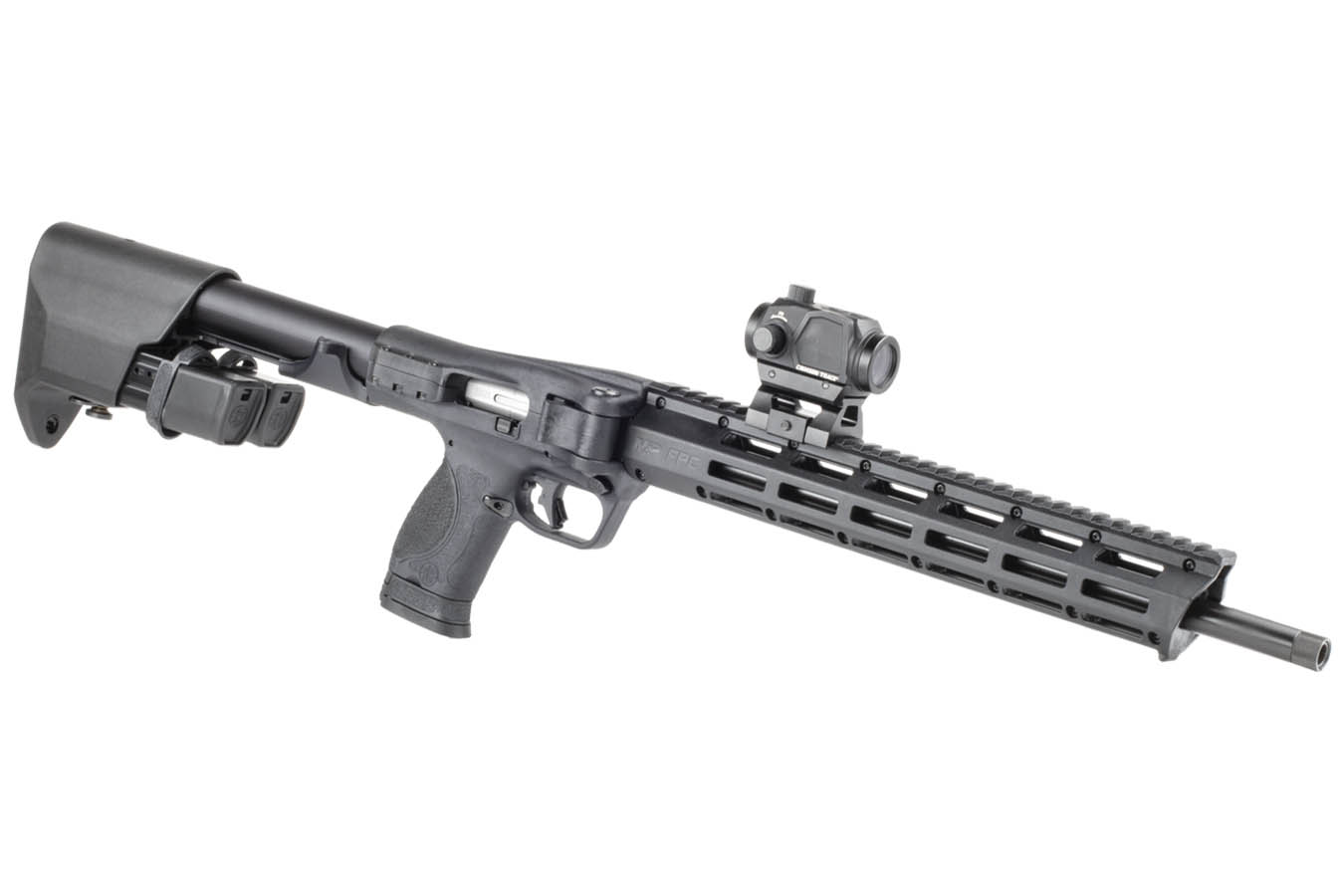 SMITH AND WESSON MP FPC 9mm Black Folding Carbine with Crimson Trace Red/Green Dot Optic